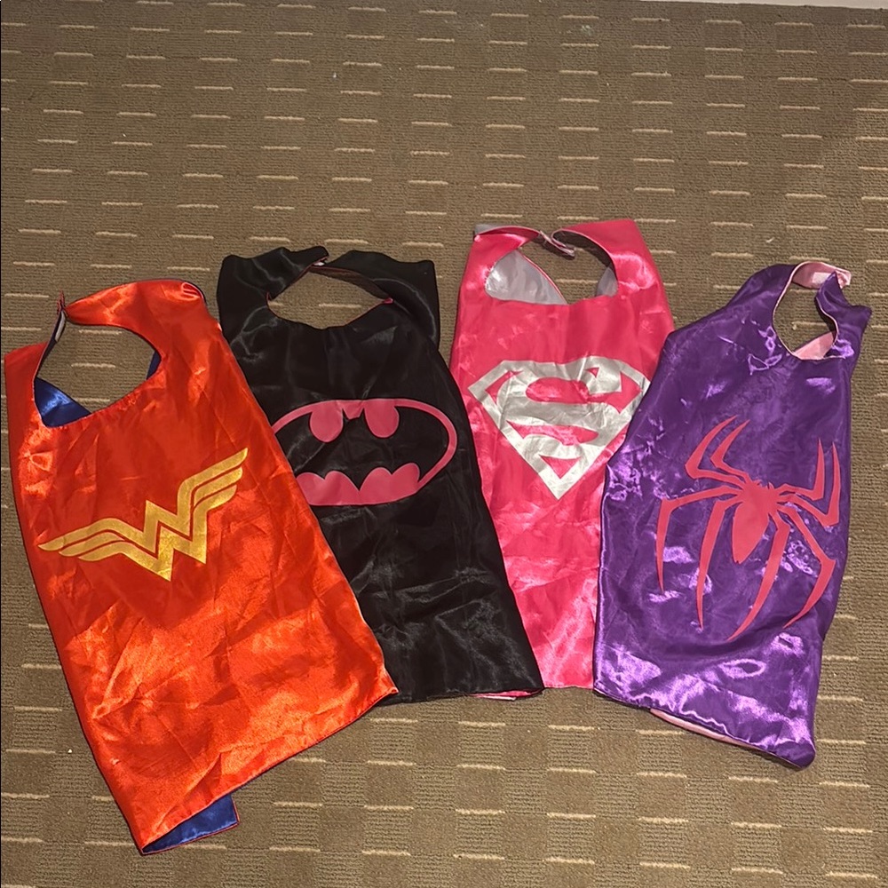 Superhero Kids Costume Set - Orange, Black, Pink, Purple